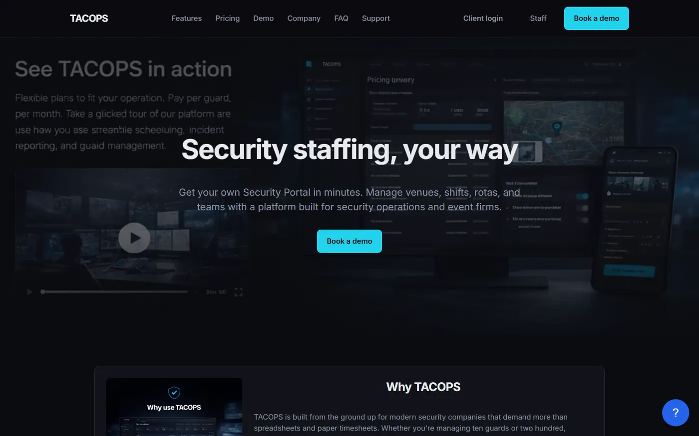 Homepage of TACOPS